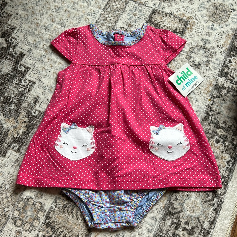 Girls Cat Onesie Dress
